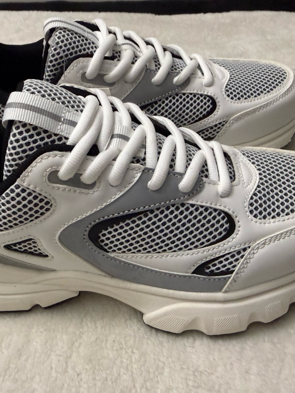 H&M White, Black and Gray Mesh Chunky Sneakers - Picture 2 of 5
